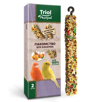 Лакомство для канареек Triol Original С фруктами и мёдом (уп.2шт.), 55 г
