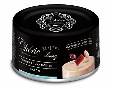 Pettric консервы для кошек Cherie Healthy Living/ Мусс из курицы и тунца 80г