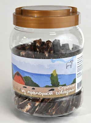 NORD FARM Лакомство для собак Стрипсы мраморные из говядины - 700 гр