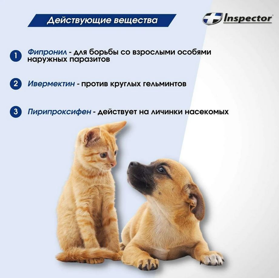 Ошейник от блох и клещей для кошек и мелких собак Inspector, 40 см