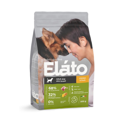 Elato Holistic Adult Dog Mini Chicken & Duck Сухой корм для взрослых собак мелких пород с курицей и уткой, 500 гр