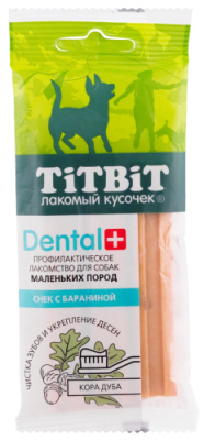 Лакомство TiTBiT Dental+  для собак мелких пород Снек с бараниной, 50 г