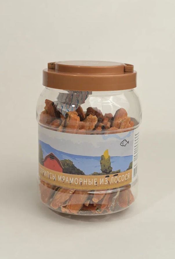 NORD FARM Лакомство для собак Стрипсы мраморные из лосося - 700 гр