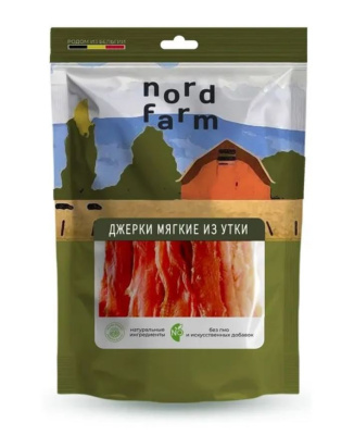 NORD FARM Лакомство для собак "Джерки мягкие из утки", 90 гр
