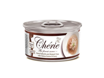 Pettric консервы для кошек Cherie Тунец с курицей в подливе 80г