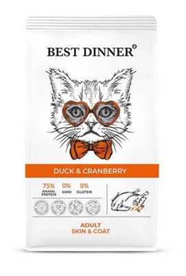 Best Dinner Adult Cat Duck & Cranberry для взрослых кошек с уткой и клюквой 18 кг