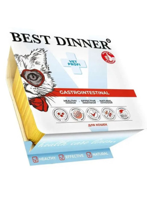 Best Dinner Vet Profi Gastrointestinal Нежный паштет для кошек с индейкой - 100 гр