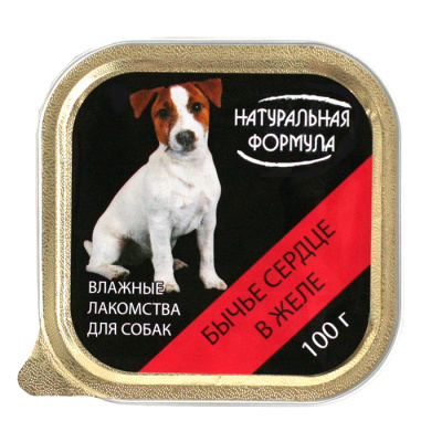 Натуральная Формула Влажный корм для собак Бычье сердце в желе 100 гр