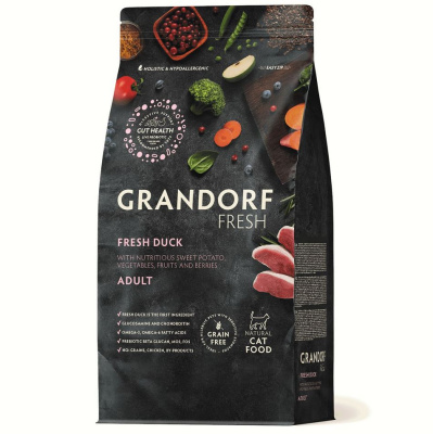 GRANDORF Fresh CAT Adult Сухой корм для кошек, свежее мясо утки с бататом - 2кг