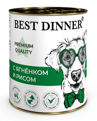Best Dinner для собак Premium меню №5 с ягненком и рисом 340г