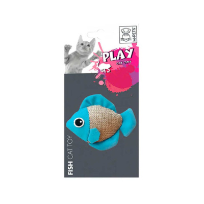 M-PETS Игрушка текстильная для кошек PLAY Рыбка, 8x4x7 см, цвет в ассортименте