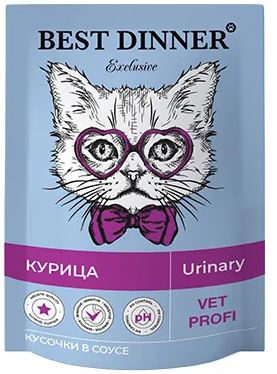 Best Dinner Exclusive Vet Profi Urinary Intestinal кусочки в соусе с Курицей 85г