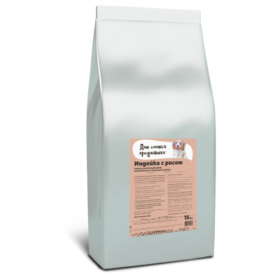 Для самых преданных Сухой корм для собак Индейка с рисом, 15кг