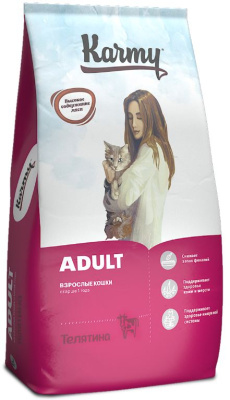 Karmy Adult Сухой корм для взрослых кошек старше 1 года Телятина 10кг