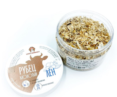 Лакомство Lucky Animals  "Рубец говяжий молотый со льном" 90г для собак, кошек, грызунов