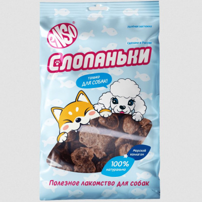 ENSO Слопаньки лакомство для собак - чипсы из дикого лосося кальцинированные, S/40 гр