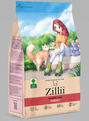 ZILLII Urinary PH сухой корм для взрослых кошек. PH контроль Индейка 400 гр