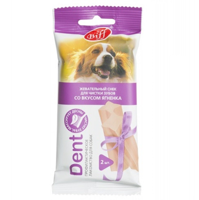 Лакомство TiTBiT Жевательный снек DENT для собак средних пород со вкусом ягненка, 50 г