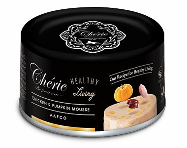 Pettric консервы для кошек Cherie Healthy Living/ Мусс из курицы с тыквой 80г