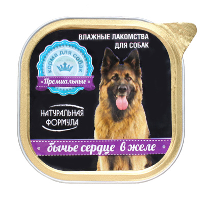 НАТУРАЛЬНАЯ ФОРМУЛА влажный корм для собак, бычье сердце в желе, 300г