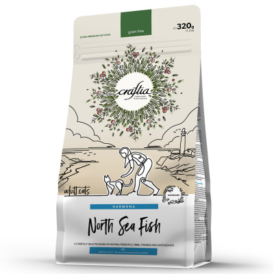 Сухой корм CRAFTIA HARMONA для взрослых кошек из рыбы северного моря 320 г
