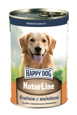 Happy Dog NaturLine Консервированный корм для собак Ягненок с индейкой 410 гр
