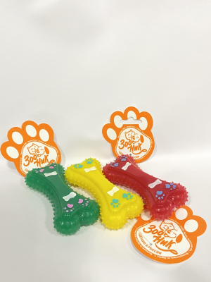 Игрушка для собак Зооник "Косточка с лапками", 12 см