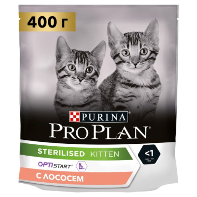 Pro Plan Sterilised сухой корм для стерилизованных котят с лососем 400 г