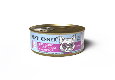 Best Dinner Vet Profi Urinary Exclusive для кошек с профилактикой мочекаменной с цыпленком телятиной и клюквой 0,1кг АКЦИЯ-5%