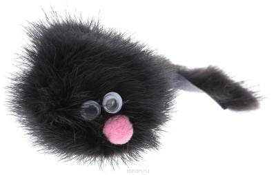 Игрушка GOSi для кошек "Пушистик" на картонке, 5 см