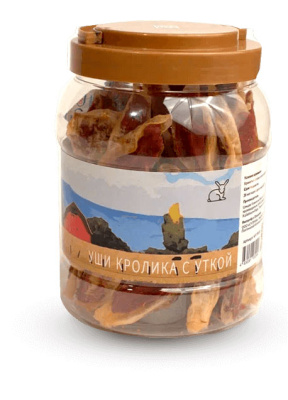 Лакомство для собак NORD FARM Уши кролика с уткой, 600 гр