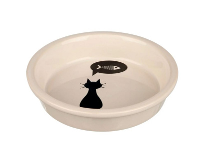 Миска Trixie для кошек керамическая "Кошка" белая 13см 0.25л