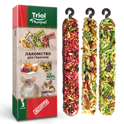 Лакомство Triol Original для грызунов "Ассорти" (уп.3шт.), 75 г