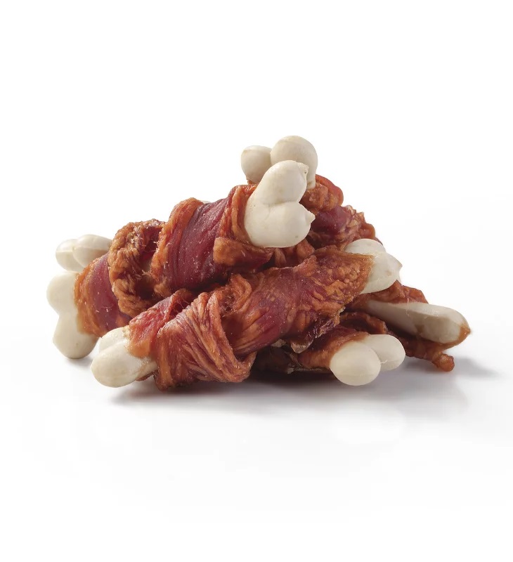 Лакомство для щенков "Деревенские Лакомства" Кальциевая косточка с уткой, 90 г