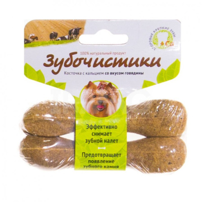 Лакомства для собак "Деревенские Лакомства" Зубочистики со вкусом говядины для мелких пород, 2*18 г