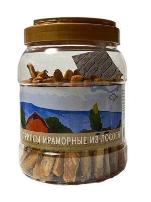 NORD FARM Лакомство для собак Стрипсы мраморные из лосося - 700 гр