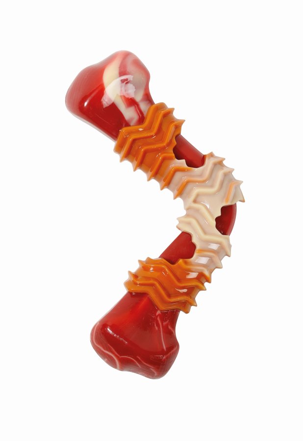 M-PETS Игрушка для собак Карнивор кость бумеранг, вкус бекона, цвет красный, 17.8x9.3x4.1 см