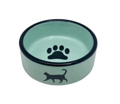 Миска керамическая для кошек "Кошка с лапкой"  0,28л, DOGMAN