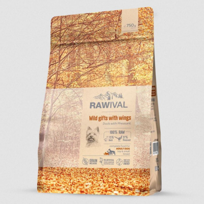 Rawival "Wild Gifts with Wings" Сухой корм для взрослых собак карликовых и мелких пород с уткой и фазаном, 0,75кг