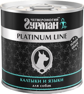 Четвероногий гурман Корм консервированный для собак "Platinum line", калтыки и языки, 240 г