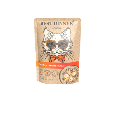 Best Dinner Holistic Тунец с креветками в соусе 70 гр