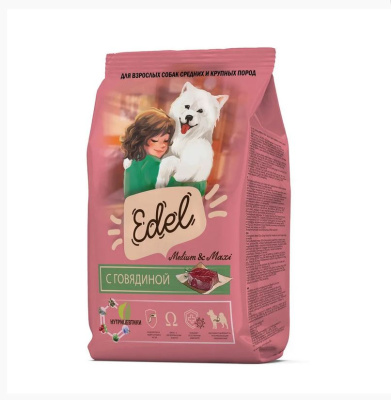 Edel Medium&Maxi Beef Сухой корм для собак средних и крупных пород с говядиной 2кг