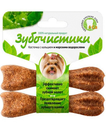Лакомства для собак "Деревенские Лакомства" Зубочистики с морскими водорослями для мелких пород, 2*18 г