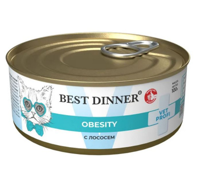 Best Dinner Vet Profi Obesity Exclusive Диетические консервы для кошек с лососем - 100 гр