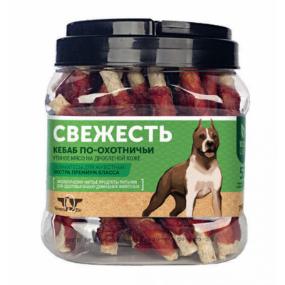 ГРИН КЬЮЗИН Лакомство для собак СВЕЖЕСТЬ Сушеные утиные твистеры 750 гр