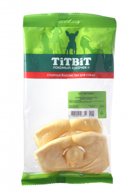 TiTBiT Лакомство для собак Нос бараний 2 шт, мягкая упаковка,   15г