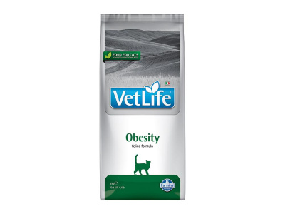 Полнорационный диетический корм для кошек Farmina Vet life Obesity для снижения веса, 2 кг