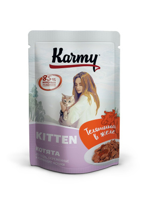 KARMY KITTEN влажный корм для котят телятина в желе 80гр
