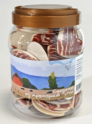 NORD FARM Лакомство для собак Сердечки из мраморной утки - 700 гр