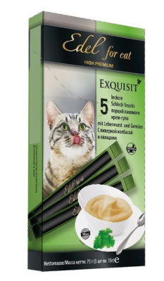 Лакомство для кошек. Крем-суп,  Edel Cat, ливерной колбасой и овощами 75гр